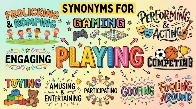 synonyms for playing